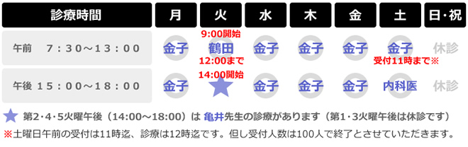 診療担当表